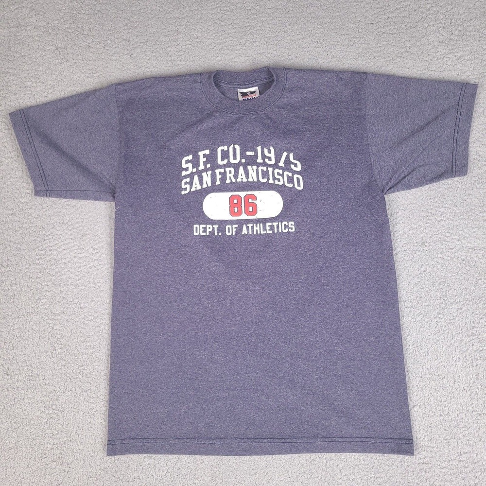 Vintage‎ San Francisco Dept. Of Athletics T-Shirt Mens Medium Blue Platinum BNK